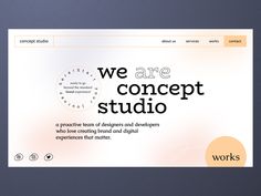 an image of a web page with the words we are concept studio