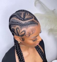 Jumbo Box Braids Styles, New Braided Hairstyles, Cornrows Natural Hair, Jumbo Box Braids, Feed In Braid, Box Braids Styling, Girls Braids