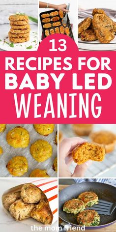 the recipe for baby led weaning is shown in this collage with images