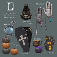 an image of halloween items and decorations