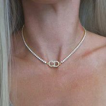 Crystal Dior CD Choker Necklace Dior Pendant, Cd Necklace Gold, Dior Choker, Dior Choker Necklace, Dior Chain Necklace, Dior Gold Chain Necklace, Christian Dior Necklace Vintage, Dior Necklace Vintage Gold, Gold Plated Chains