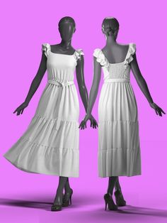 Choose from our 3D garments library, to use as they are or tweak... *      3D STARTER GARMENTS/BLOCKS *      LATEST FASHION TRENDS *      READY-TO-VISUALISE *      TIME SAVING *      HASSLE-FREE *      VIRTUAL SAMPLING *      SUSTAINABLE DESIGNING *      EDITABLE *      TOPSTITCHING *      HIGH QUALITY RENDERS *      COST-EFFECTIVE ...  Make it true-to-life once you render! For this 3D garment the belted tie is faux.  Fits any standard Clo 3D Avatar.  You will receive: 1 x ZPAC File (For use with Clo 3D/Marvelous Designer) Disclaimer: for personal/individual use only. For commercial use please contact us for a special licence. No refund/exchanges or cancellations. Marvelous Designer, Frill Sleeves, Square Neck, No Frills, Latest Fashion, Latest Fashion Trends, Avatar, Midi Dress, Fashion Trends