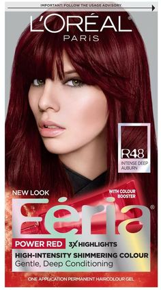 L'Oreal Paris Feria Multi-Faceted Shimmering Permanent Hair Color, R48 Red Deep | eBay Red Hair Dye Shades, Dye For Black Hair, Hair Dye For Black Hair, Dark Red Hair Dye, Feria Hair Color, Deep Auburn, Red Hair Dye, Hair Dye Shades, Edgy Hair Color