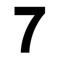 the number seven in black and white