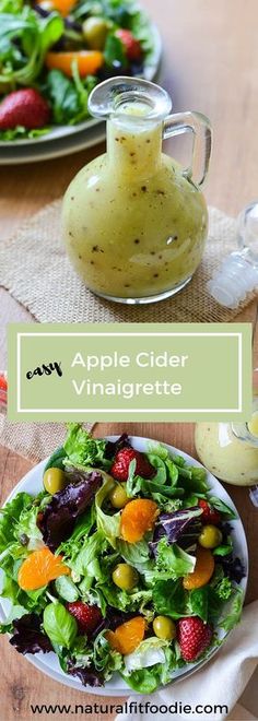 an apple cider vinaigrette salad with dressing