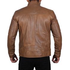 This brown leather jacket is made of premium-quality polished leather, a perfect combination of classic, timeless elegance with a contemporary touch. The style is minimal yet classic, thus focusing on functionality and comprehensibility. Because of the rich brown color, this jacket can be easily paired with various outfits. This brown leather jacket has a zip closure on the front and a snap-button closure on the stand-up collar and cuffs. It also has four outside pockets: two on the chest with z Fitted Cognac Leather Jacket, Classic Soft Leather Jacket For Fall, Luxury Brown Outerwear For Business, Luxury Brown Business Outerwear, Classic Leather Outerwear With Leather Lining, Classic Leather Jacket With Leather Lining For Fall, Luxury Brown Leather Jacket For Formal Occasions, Classic Leather Jacket For Fall, Modern Fitted Brown Leather Jacket