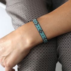 Handmade loom beaded bracelet for women, looking unique, striking, this turquoise bracelet can be it! All bracelets are handmade and made with detailed attention Adjustable bracelets makes the perfect gifs for any event and occasion.  ✎ You will receive it gift wrapped for no additional charge.  ✎ The sliding knot closure adds an element of design and makes it flexible for different size wrists. The ends of the string are secured by sterling silver beads. More Jewelry!  https://www.etsy.com/shop/NatureWish Thank you for stopping by! NarureWish©. All rights reserved Sliding Knot Closure, Bracelet Miyuki, Miyuki Bracelet, Seed Bead Bracelet, Perfect Gif, Elements Of Design, Sliding Knot, Seed Bead Bracelets, Loom Beading