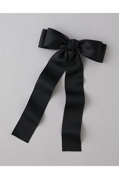 Clip closure/Bow with extra-long tail/Hair-out-of-face approved! Black Hair Bow, Black Hair Bows, Tail Hair, Bow Hair Clip, Hair Closure, Bow Clip, Bow Hair, Long Tail, Bow Hair Clips