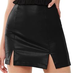 New With Tags Size Medium High Waisted Leather Skirt, Short Pollera, Faux Leather Midi Skirt, Faux Leather Pencil Skirt, Female Shorts, Mini Pencil Skirt, Leather Midi Skirt, Harajuku Streetwear, A Line Mini Skirt