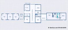 the floor plan for an office building with two floors and one room on each side