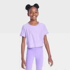 Why we're ALL IN:

Soft crewneck tee is a great pick for gym class, practice or outdoor sports. It's made from a soft fabric with added spandex for offering your kid cool and stretchy comfort. Designed with a round neckline, it features a cropped silhouette, while flat seams offer them additional comfort. Solid color makes it a great pairing with a variety of their bottoms. 

All in Motion™: Made for every move, priced for every day. Cute Cropped Shirts, Silk Tee, Colorful Crop Tops, Tanktop Girl, Girls Fleece, All In Motion, Girls Stripes, Loose Fitting Tops, Short Sleeve Pullover