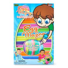 an egg making kit for children with eggs and crayons on the front cover