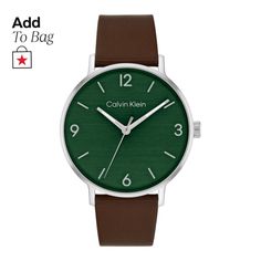 in stock Modern Green Watch Accessories, Green Analog Watch For Everyday Use, Classic Green Watch For Everyday Use, Green Watches With Leather Strap And Round Dial, Green Leather Watches With Subdials, Modern Green Leather Watches, Modern Green Business Watches, Business Green Leather Watch Accessories, Green Leather Business Watch Accessories