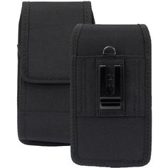 a black pouch with a clip on it