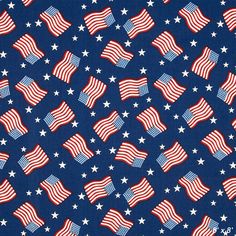 an american flag pattern on a blue background