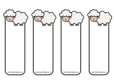 three sheep are peeking out from behind the bookmarks