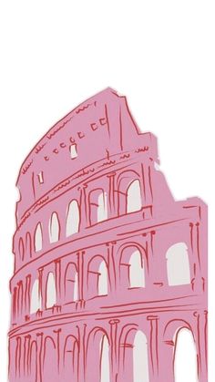 an illustration of the colossion in pink and white