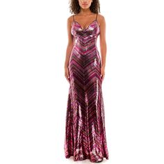 You'll be sure to stun no matter where your night takes you in this juniors' sequined evening gown from Maison Tara.Click on this WOMEN'S GUIDE to find the perfect fit and more! You'll be sure to stun no matter where your night takes you in this juniors' sequined evening gown from Maison Tara.Click on this WOMEN'S GUIDE to find the perfect fit and more! FEATURES V-neck Adjustable straps Side inset Straight hem Sequined construction No pockets Fully linedFIT & SIZING 60-in. length from shoulder t Sequin Evening Gowns, Prom Look, Prom Looks, Color Fuchsia, One Night, Evening Gown, Polyester Spandex, Gender Female, Evening Gowns