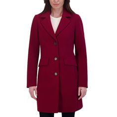 Cozy warmth and style combine on this Women's Halitech Faux-Wool Lightweight Coat.Click on this WOMEN'S GUIDE to find the perfect fit and more! FEATURES Silky lining Flattering seams at waist to give a tailored flattering fit Back vent 2 slip pockets 3-button frontFIT & SIZING Tailored fit 35-in. length from shoulder to hem Designed to hit above the knees LightweightFABRIC & CARE Polyester Dry clean Imported Size: Large. Color: Red Wine. Gender: female. Age Group: adult. Classic Red Wool Coat, Red Fitted Wool Coat For Fall, Fitted Red Wool Coat For Fall, Burgundy Notch Lapel Outerwear For Winter, Burgundy Winter Outerwear For Office, Classic Burgundy Winter Outerwear, Tailored Red Outerwear For Fall, Red Winter Office Outerwear, Red Tailored Outerwear For Business Casual