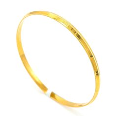 22K Yellow Gold Bangles for Kids W/ Slightly Faceted Frame. This set of smooth Slightly faceted 22K yellow gold bangles are a great daily accent to your little one's attire. The 22K gold bangle is a size 1.6 with a bangle width of 7.15 mm and a total gold weight of 8.6 grams. 22k Gold Bangles, Yellow Gold Bangle, Fancy Necklace, Gold Bangle, Temple Jewellery, 22k Gold, Gold Bangles, Gold Beads, Gold Material