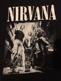 nirvana t - shirt in black with an image of the band on it's back