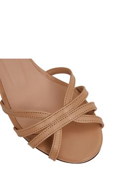 Intersecting vamp straps lend contemporary dimension to a leather sandal set on a cushioned footbed and chunky block heel. 2 1/4" heel Adjustable ankle strap with buckle closure Cushioned footbed Leather upper, lining and sole Made in Italy Bruno Magli, Strap Sandals Women, Chunky Block Heels, Sandal Women, Ankle Strap Sandals, Strap Sandals, Leather Sandals, Block Heels, Ankle Strap