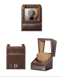 With its rich ostrich skin finish, this mechanical watch winder will be the crowning jewel in any collection. The Fabrizio Ostrich Skin Box Mechanical Watch Winder has a powerful Japanese Mabuchi motor with 4 winding mods, including clockwise, counterclockwise or both directions movement, low noise system which is lower than 10 DB, ability to use the battery as well plug-in power sources if needed. With its sleek design and softest suede interior, this elegant watch winder maintains your watch w Elegant Watch, Watch Stand, Watch Winder, Color Cafe, Mechanical Watch, Soft Suede, Sleek Design, Skin, Black