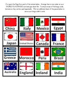 the flags of all countries are shown in this poster with their names and abbreviations