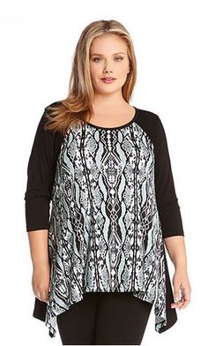 FROZEN ICE BLUE AQUA MIST PLUS SIZE HANDKERCHIEF TOP #Frozen #Ice #Blue #Aqua #Mist #Black #Plus #Size #Python #Print #Hanky #Handkerchief #Top #Fashion Frozen Ice, Black Plus Size, Office Fashion Women, Python Print, Plus Size Designers