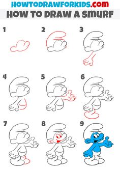 how to draw smurf the smurfs step by step instructions for kids