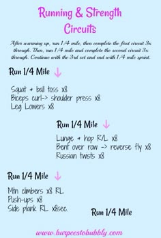 the instructions for running and strength circuit