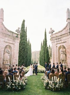 a wedding ceremony in an italian garden