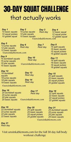 Squat challenge for beginners, 30-Day Squat Challenge