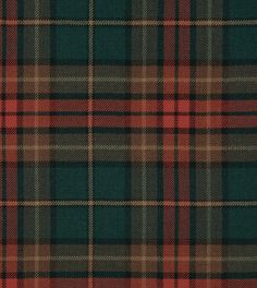 a green and red plaid fabric