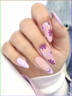 Classy Almond Nails, Easter Nail Designs, Nagellack Trends, Long Press On Nails, Almond Shape Nails, Almond Nails Designs, Manicure Kit, Nail Forms