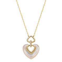 Material: 18K gold, mother-of-pearl, diamonds Weight of diamonds: 5 diamonds, around 0.04ct in total Chain length: 45cm (adjustable) Handcrafted Lifetime warranty Handcrafted Luxury White Double Heart Jewelry, Luxury Double Heart Necklace With Diamond Accents, Luxury Double Heart Diamond Necklaces, Elegant Double Heart Gemstone Necklaces, Anniversary White Gold Necklaces With Mother Of Pearl, White Gold Mother Of Pearl Necklace For Anniversary, Anniversary White Gold Mother Of Pearl Necklaces, Anniversary White Gold Necklace With Mother Of Pearl, Anniversary White Gold Mother Of Pearl Necklace