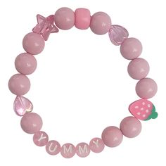 PINK YUMMY BUBBLEGUM KANDI BRACELET – Haus of Furey Cutecore Bracelets, Cutecore Kandi, Pink Bakery, Pulseras Kandi, Pink Beaded Bracelets, Soft Pink Theme, Pink Theme, Kandi Bracelets, Letter Bracelet