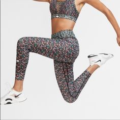 New With Tags Never Worn Floral Nike Pants Pictures Are Stock Photos Not My Own Nike Athleisure Pants For Spring, Nike Spring Athleisure Pants, Spring Nike Fitted Activewear, Nike Fitted Spring Activewear, Nike Fitted Activewear For Spring, Fitted Nike Activewear For Spring, Athleisure Stretch Bottoms With Floral Print, Nike Stretch Activewear For Spring, Stretch Nike Leggings In Pink