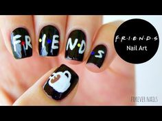 Friends Themed Nails, Best Friend Nails Ideas, Tv Nails, Friends Nails, Tropical Vacation Nails, Ten Nails, Friends Bridal, Cute Acrylic Nail Designs