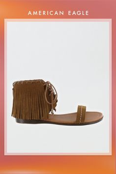 Suede upper/Fringe details/Zipper closure at back/Not Eligible For Promotions | Only Ships Within The USA Spring Open Toe Fringe Sandals, Casual Brown Sandals With Tassels, Casual Fringe Open Toe Sandals, Spring Fringe Sandals With Round Toe, Fringe Round Toe Sandals For Summer, Summer Fringe Sandals With Round Toe, Summer Fringe Sandals, Flip Flop Sandals, Havana