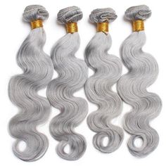 3bundles ash grey human hair bundles silvery grey brazilian hair wefts gray hair weaving grey human hair extensions free shipping colour:grey body wave 3bunldes,each bundle is 100g 7A 100% real human hair ship by DHL and reach in 3-5days Grey Hair Weave, Grey Hair Extensions, Royal Hair, Grey Hair Wig, Grey Curly Hair, Brazilian Hair Wigs, Grey Hair Inspiration, Hair Weaving, Hair Body Wave