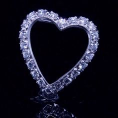 A Stunning Diamond Heart Pendant/Pin Crafted In 14k White Gold. This Piece Features~ 1.25 Ctw Of Natural, Si1 Clarity, H Color Diamonds. It Is In Good Pre-Owned With Just A Few Surface Scratches. Heart-shaped Jewelry With Prong Setting For Wedding, Heart Shaped Jewelry With Prong Setting For Wedding, Diamond White Double Heart Jewelry With Prong Setting, Elegant Double Heart Jewelry With Prong Setting, Formal Heart-shaped Jewelry With Prong Setting, Heart-shaped White Gold Jewelry With Prong Setting, Double Heart Diamond Ring With Prong Setting, Luxury Platinum Jewelry For Valentine's Day, Heart Cut Single Cut Diamonds Wedding Jewelry