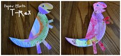 paper plate t - rex craft for kids to make