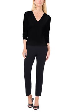 This sleek and classic V-neck top is cut from ultrastretchy body-sculpting fabric that shows off your natural shape. 24" length V-neck Long sleeves 90% polyester, 10% spandex Machine wash, tumble dry Imported Body Sculpting, Natural Shapes, V Neck Tops, Sleek, Nordstrom, Long Sleeves, Spandex, V Neck, Long Sleeve