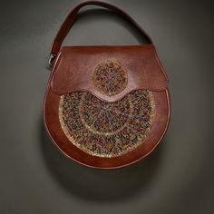 Brown Multicolored Beads Goat Leather Crossbody Bag. Everyday Beaded Shoulder Bag, Beaded Shoulder Bag For Daily Use, Brown Beaded Bags For Daily Use, Beaded Brown Tote Shoulder Bag, Brown Beaded Tote Shoulder Bag, Brown Beaded Shoulder Bag For Everyday Use, Daily Use Brown Beaded Bags, Brown Beaded Pouch Shoulder Bag, Beaded Brown Shoulder Bag For Travel