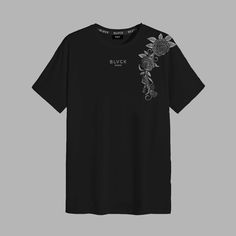 Part of BLVCK05, the 'Blvck Romance Tee' features Blvck Roses artwork on the shoulder and the iconic 'Blvck Paris' logo in embroidery on the chest that gives a defining look to your outfit. Made from luxurious 100% French Terry Cotton, all our tees are super soft to the touch and perfect for everyday wear. Unisex fit. Fits regular size. Blvck Paris, Roses Artwork, Paris Logo, Shades Of Black, Quality Fashion, Men's Collection, Luxury Streetwear, Types Of Shirts, Oversized Fits