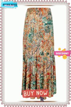 Ethnic Vacation Skirt Bohemian Floral Print Patterned Skirt, Patterned Long Skirt With Lining, Long Patterned Lined Skirt, Bohemian Style Flowy Patterned Skirt, Multicolor Boho Print Long Skirt, Vacation Skirt, Vacation Skirts, Spring Vacation, Ethnic Patterns