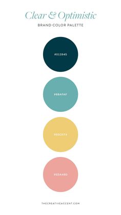 the color scheme for clear and optimistic brand colors palette