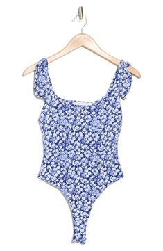 Pretty flowers pattern this fitted bodysuit that's topped with tied straps offering trend-right charm. 27 1/2" length Scoop neck Adjustable tie straps 96% polyester, 4% elastane Hand wash, dry flat Imported Fitted Bodysuit, Strap Bodysuit, Flowers Pattern, Pretty Flowers, Floral Tie, Flower Patterns, Nordstrom Rack, Lush, Scoop Neck