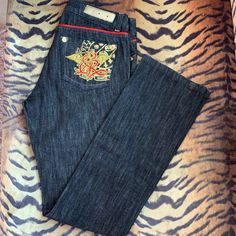 Ecko Red Dark Denim Jeans. There Was No Option To List Them As A Size 9 So They Are Listed As A Size 8. Never Worn. It Appears That There Used To Be Something Attached To The Label On The Waistband In The Back. Unfortunately That Is Missing. Other Than That The Jeans Are In Perfect Condition. 2000s Embroidered Jeans, Ecko Unltd Jeans, Casual Red Denim Jeans, Fitted Red Denim Jeans, Thrifting Manifestation, Red Denim Jeans, Visual Archive, Red Denim, Ecko Unlimited